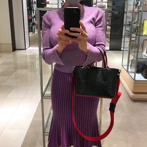 CHRISTIAN LOUBOUTIN Mini Leopard Cabata Black tote